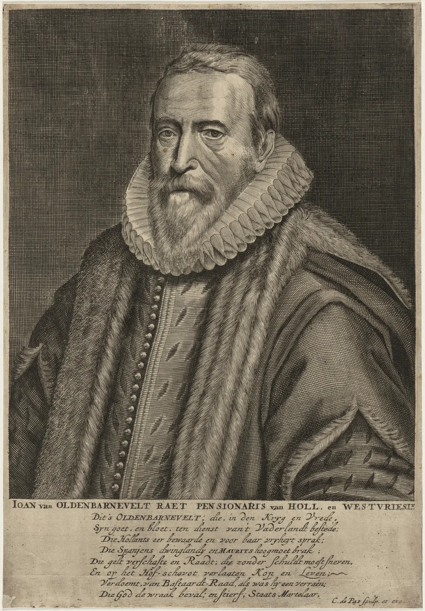 Johan van Oldenbarnevelt by Crispijn van de Passe I, print, 1565-1637