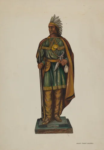 Cigar Store Indian by Harry Mann Waddell, index of american design, 1937
