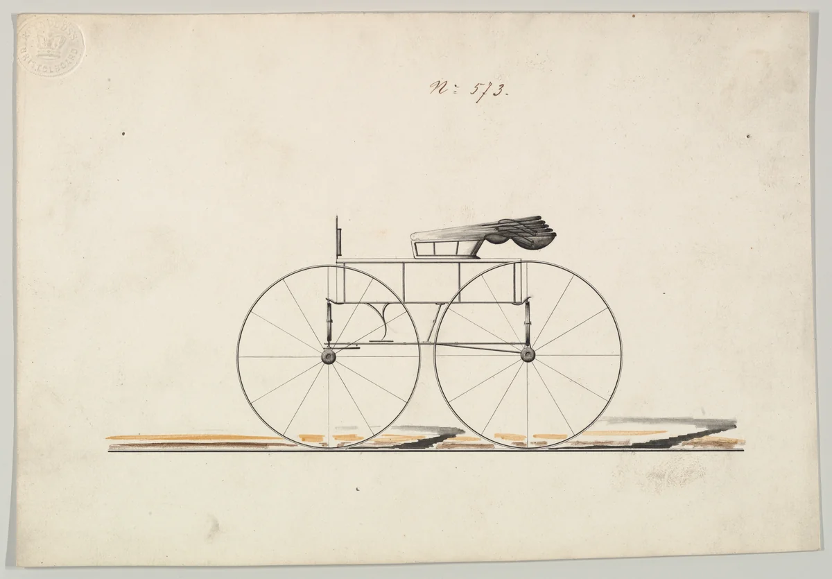 Box Wagon #573 by Brewster & Co., drawing, 1860-1870