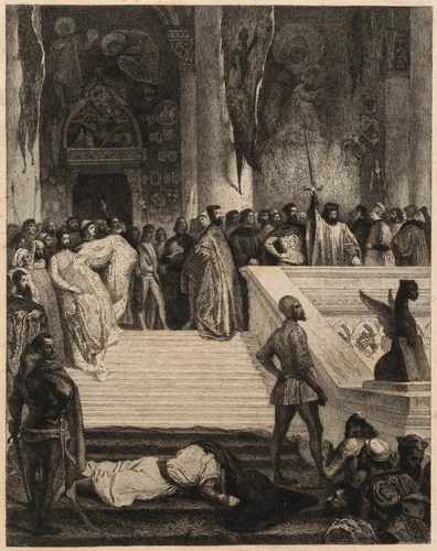 The Death of Doge Marino Faliero by Eugène Delacroix, print, 1864