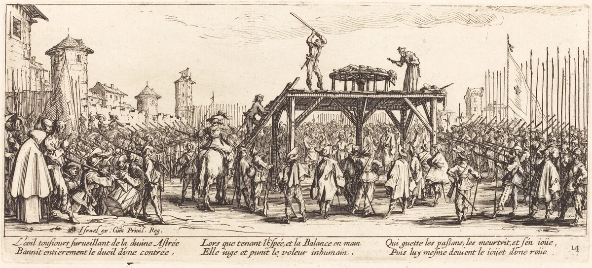 The Wheel by Jacques Callot, print, 1633