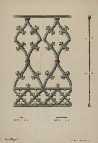Cast Iron Balcony by Stanley Mazur, index of american design, 1936