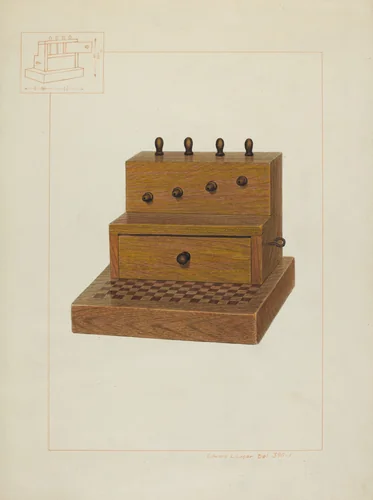 Sewing Kit and Spool Box by Edward L. Loper, index of american design, 1938