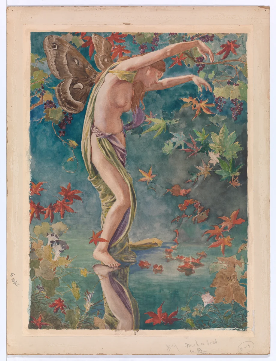 Autumn Scattering Leaves by John La Farge, artwork, 1895-1905
