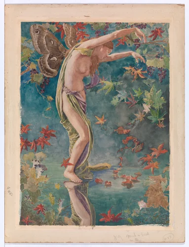 Autumn Scattering Leaves by John La Farge, artwork, 1895-1905
