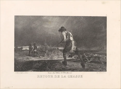 Return from the Hunt, from "Hunting Scenes" by Alexandre-Gabriel Decamps, print, 1829