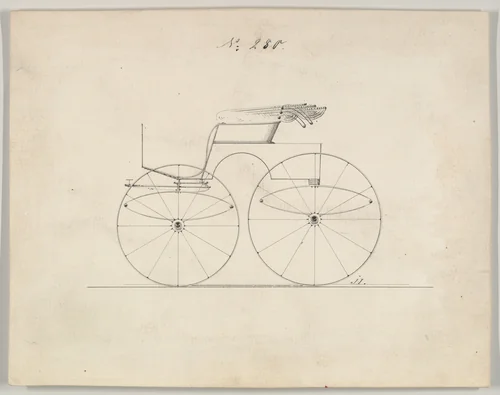 Design for Road Wagon / Driving Phaeton, no. 280 by Brewster & Co., drawing, 1850-1870