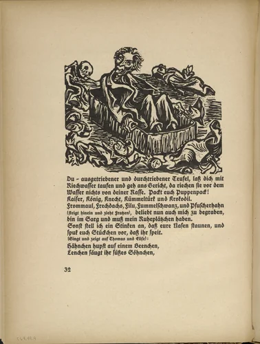 Desperate Puppeteer (Verzweifelter Puppenspieler) (in-text plate, page 32) from Der Findling (The Foundling) by Ernst Barlach, illustrated book, 1922