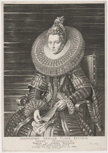 Isabella Clara Eugenia, Infanta of Spain by Jan Muller; Sir Peter Paul Rubens, print, 1615