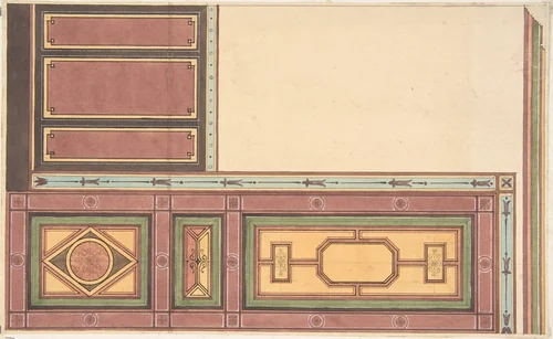 Pompeiian Design for Paneling by Jules-Edmond-Charles Lachaise, drawing, 1850-1900