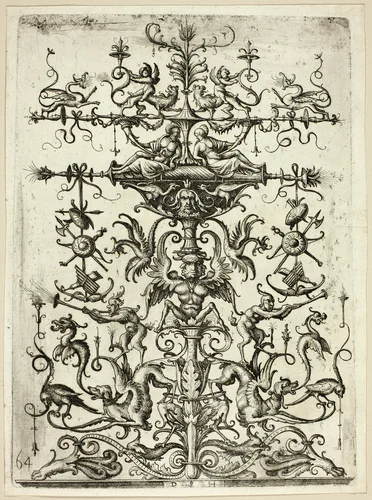 Ornament with Arabesques by Daniel Hopfer, print, 1526-1530
