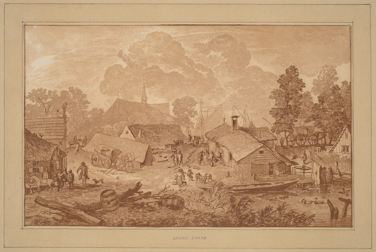 Village with Pond by Cornelis Ploos van Amstel
Cornelis Brouwer
Allart van Everdingen, print, 1782