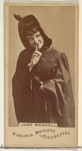 June Wendell, from the Actors and Actresses series (N45, Type 1) for Virginia Brights Cigarettes by Allen & Ginter, photograph, 1885-1891