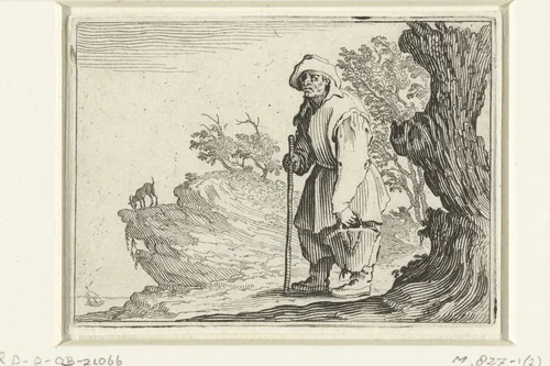 Man met tas by Jacques Callot, print, 1621
