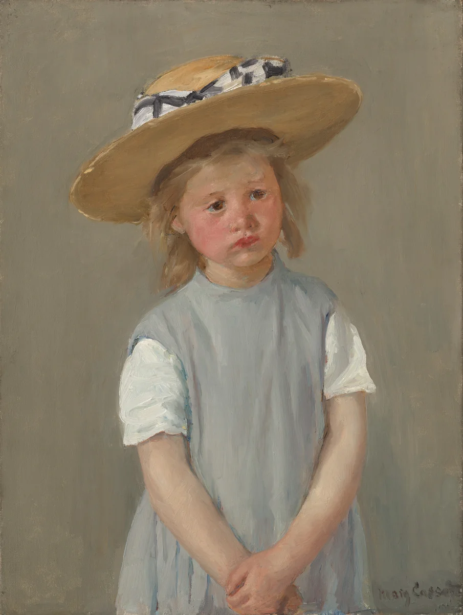Child in a Straw Hat by Mary Cassatt, painting, 1886