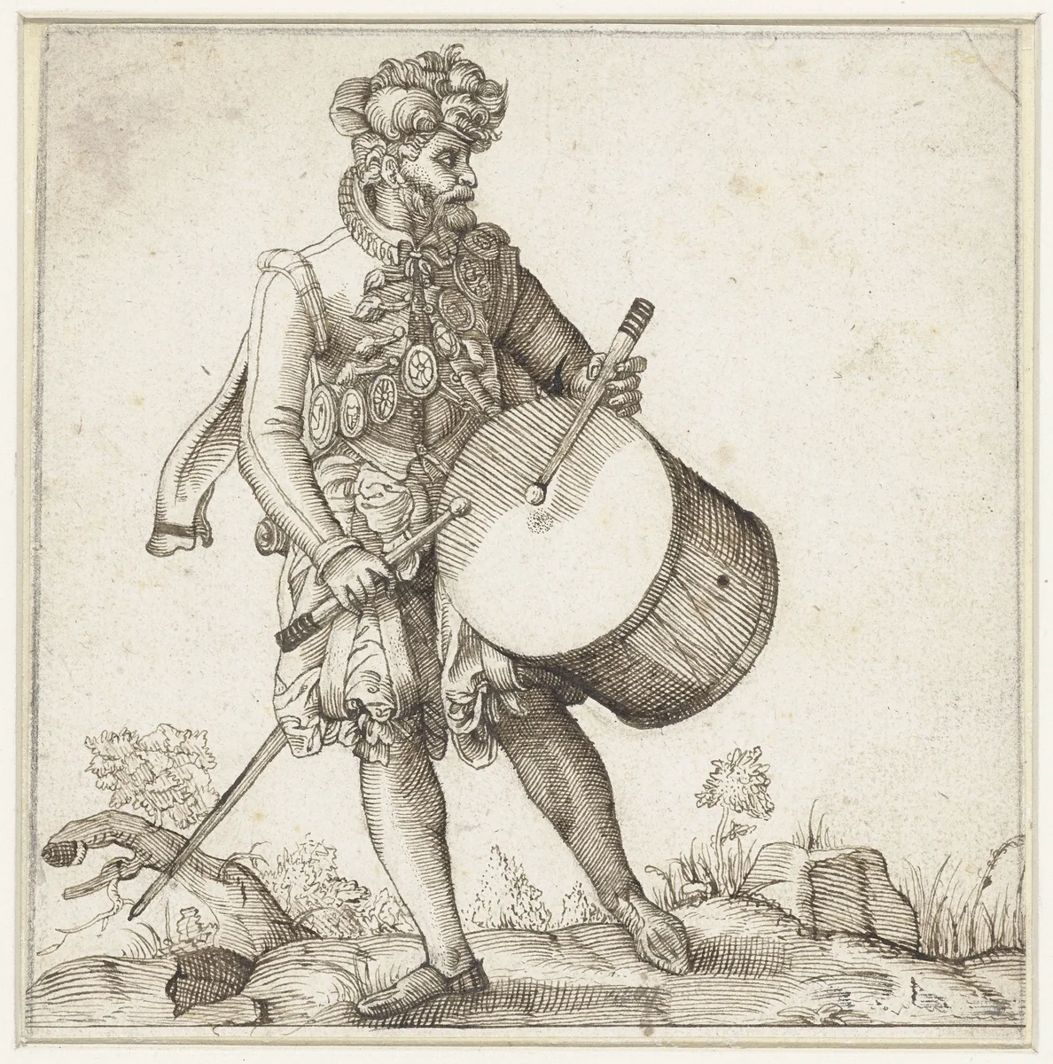 Tamboer by anonymous, drawing, 1500-1600