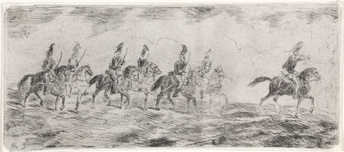Rit van de cavalerie by Arnoud Schaepkens, print, 1831-1904