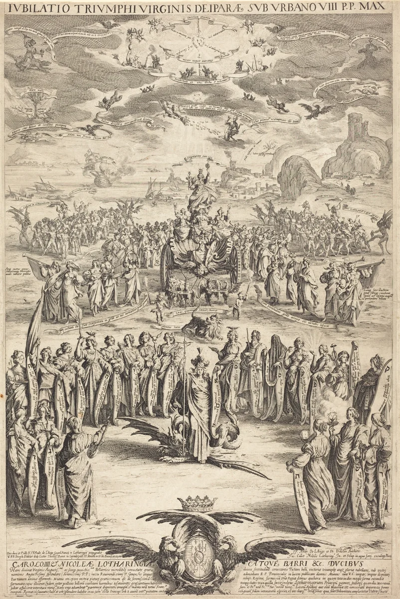 The Triumph of the Virgin by Jacques Callot, print, 1625