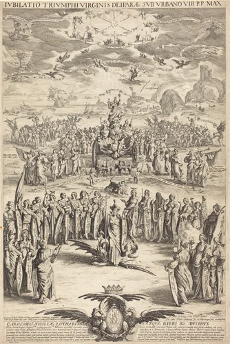 The Triumph of the Virgin by Jacques Callot, print, 1625