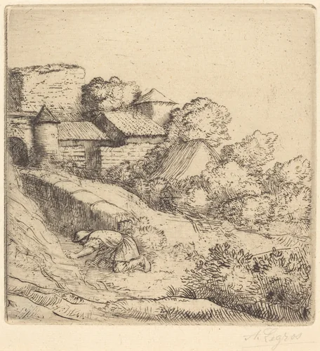 Little Burner of Grass (Le petit bruleur d'herbe) by Alphonse Legros, print, 1837-1911