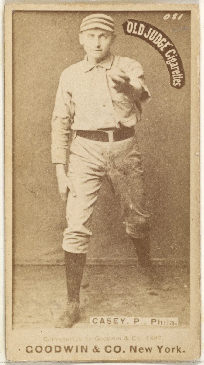 Dan Casey, Pitcher, Philadelphia, from the Old Judge series (N172) for Old Judge Cigarettes by Goodwin & Company, photograph, 1887
