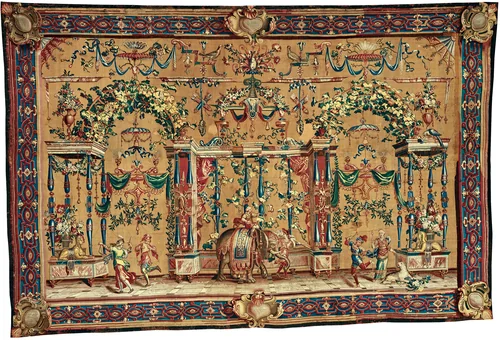 The Elephant, from The Berain Grotesques Series by Jean Baptiste Monnoyer, textile, 1688-1732