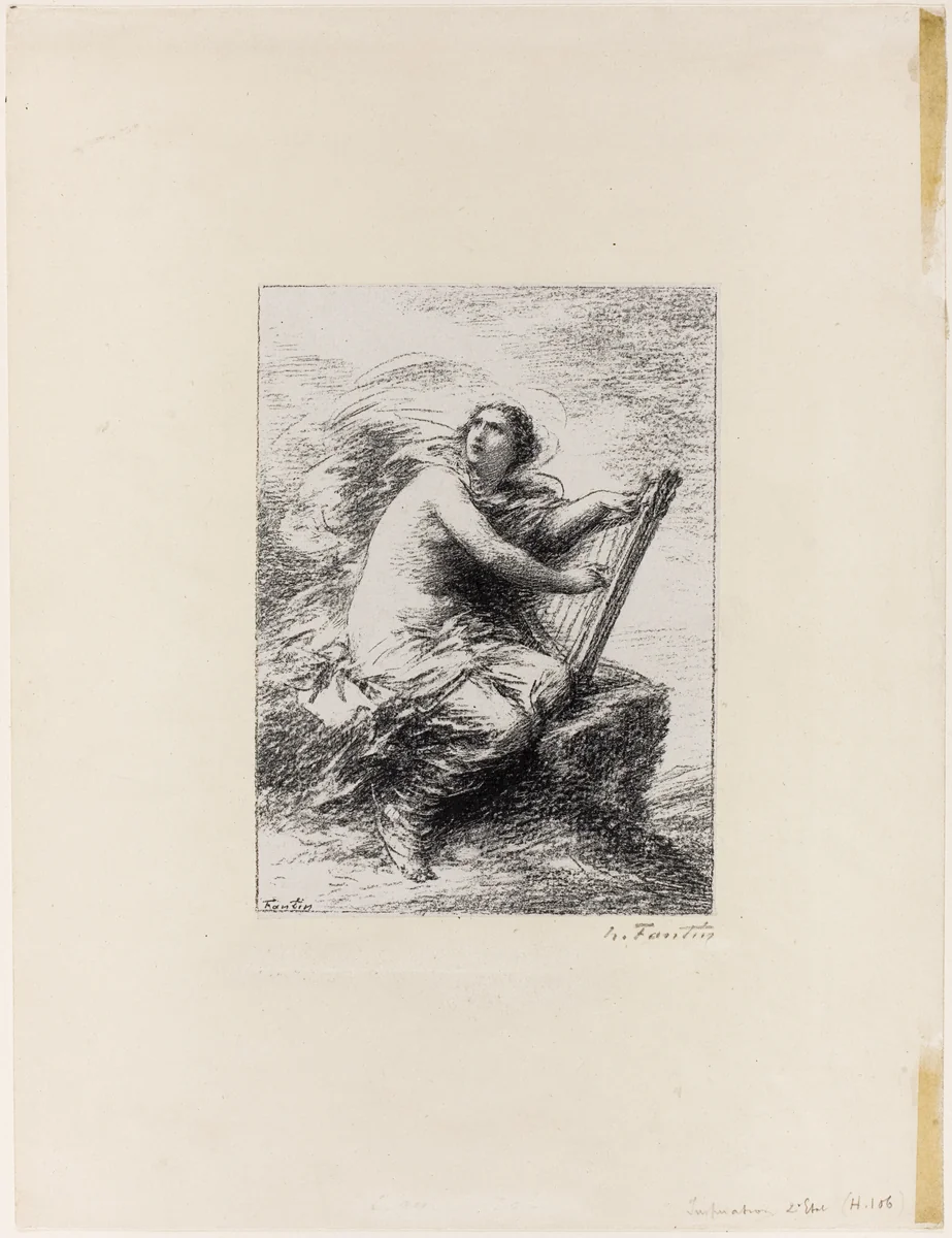 Inspiration, first plate by Henri Fantin-Latour, print, 1892