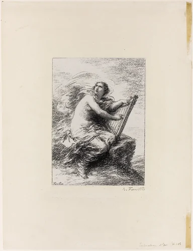 Inspiration, first plate by Henri Fantin-Latour, print, 1892