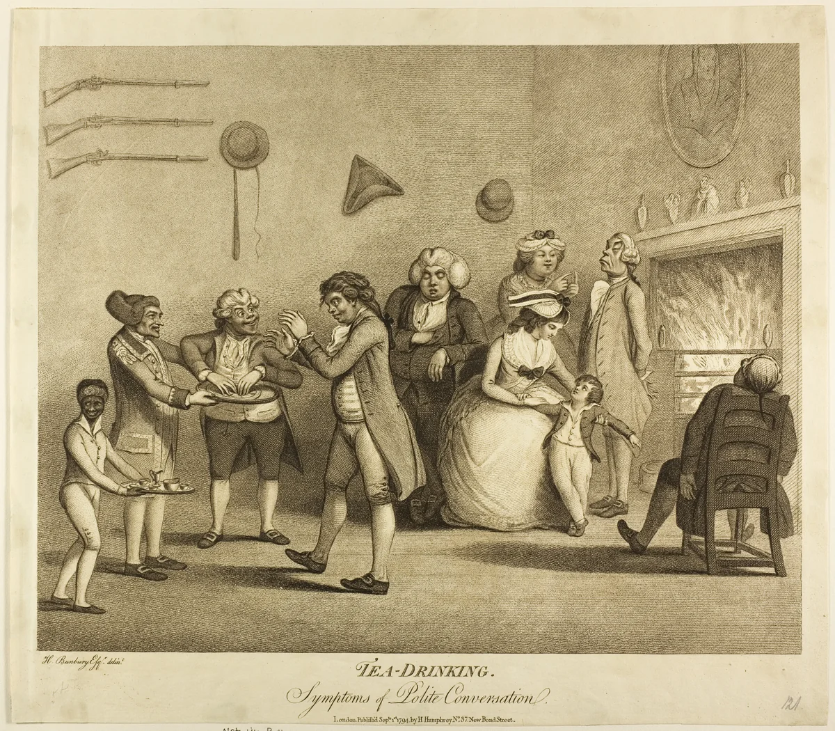 Tea Drinking by Henry William Bunbury, print, 1794