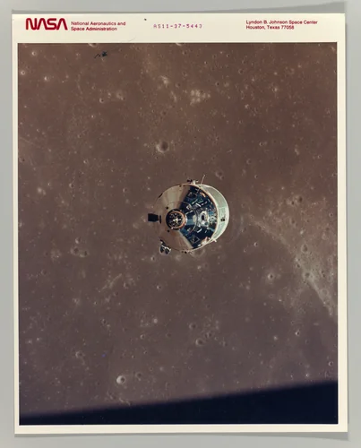 Apollo 11 Command and Service Modules Photographed from the Lunar Module in Orbit by National Aeronautics and Space Administration, photograph, 1964-1974