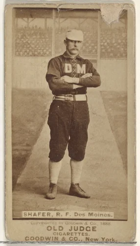 George W. Shafer, Right Field, Des Moines Prohibitionists, from the Old Judge series (N172) for Old Judge Cigarettes by Goodwin & Company, photograph, 1888