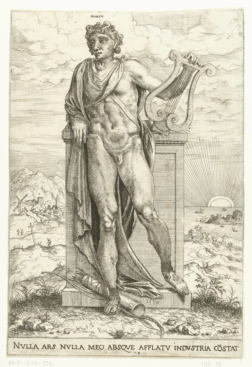 Apollo by Hieronymus Cock, print, 1550