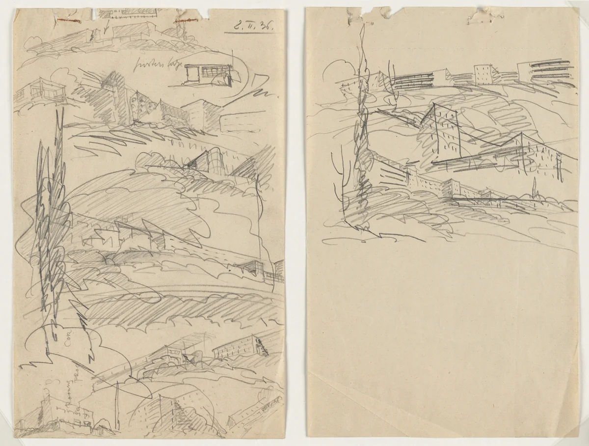 Hadassah University Medical Center, Mount Scopus, Jerusalem, Perspectives by Erich Mendelsohn, architecture, 1936