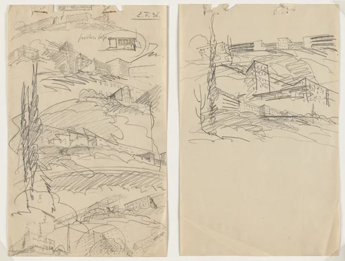 Hadassah University Medical Center, Mount Scopus, Jerusalem, Perspectives by Erich Mendelsohn, architecture, 1936