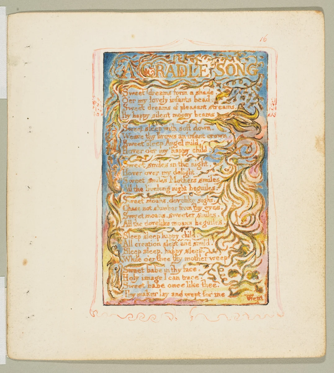 Songs of Innocence: A Cradle Song by William Blake, print, 1789-1825