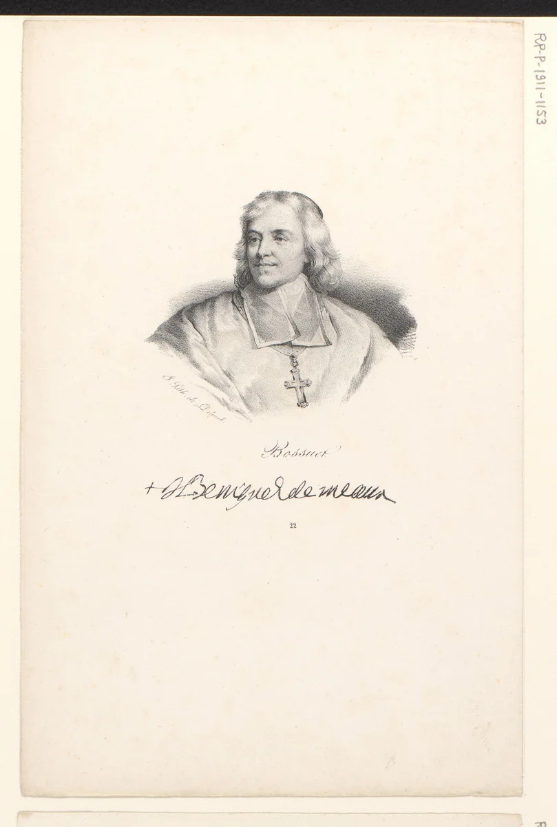 Portret van Jacques-Bénigne Bossuet by anonymous, print, 1818-1842