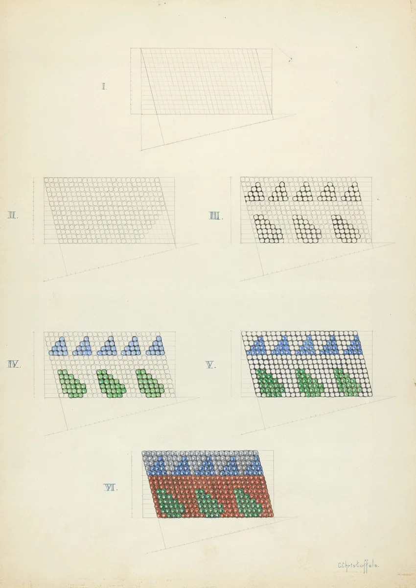 Beadwork: Technique Demonstration by Cornelius Christoffels, index of american design, 1935-1942