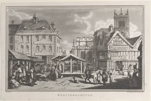 Woolverhampton, from "Remarks on a Tour to North and South Wales, in the year 1797" by John Hill, print, 1799
