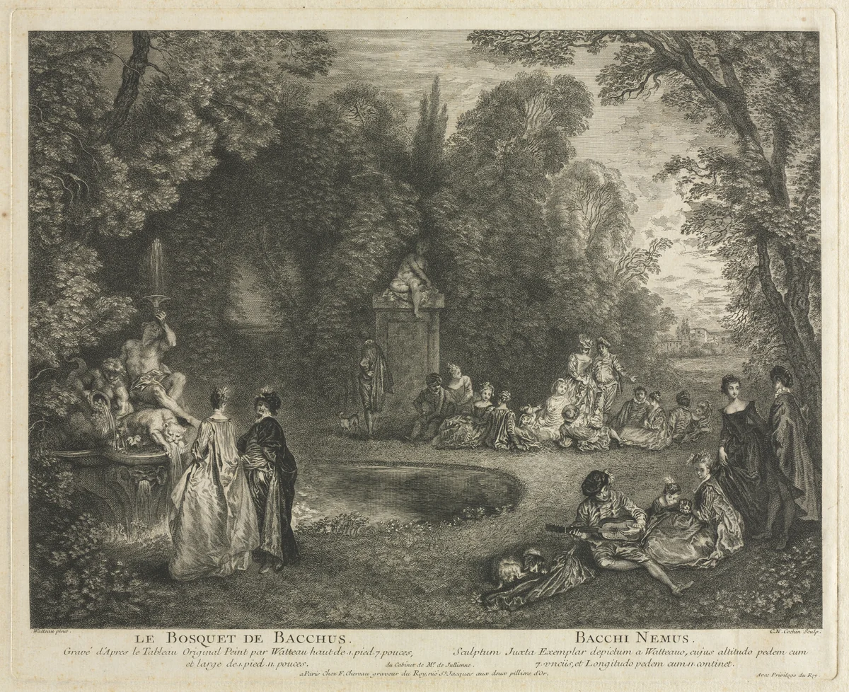 Le Bosquet de Bacchus by Charles Nicolas Cochin, print, 1727