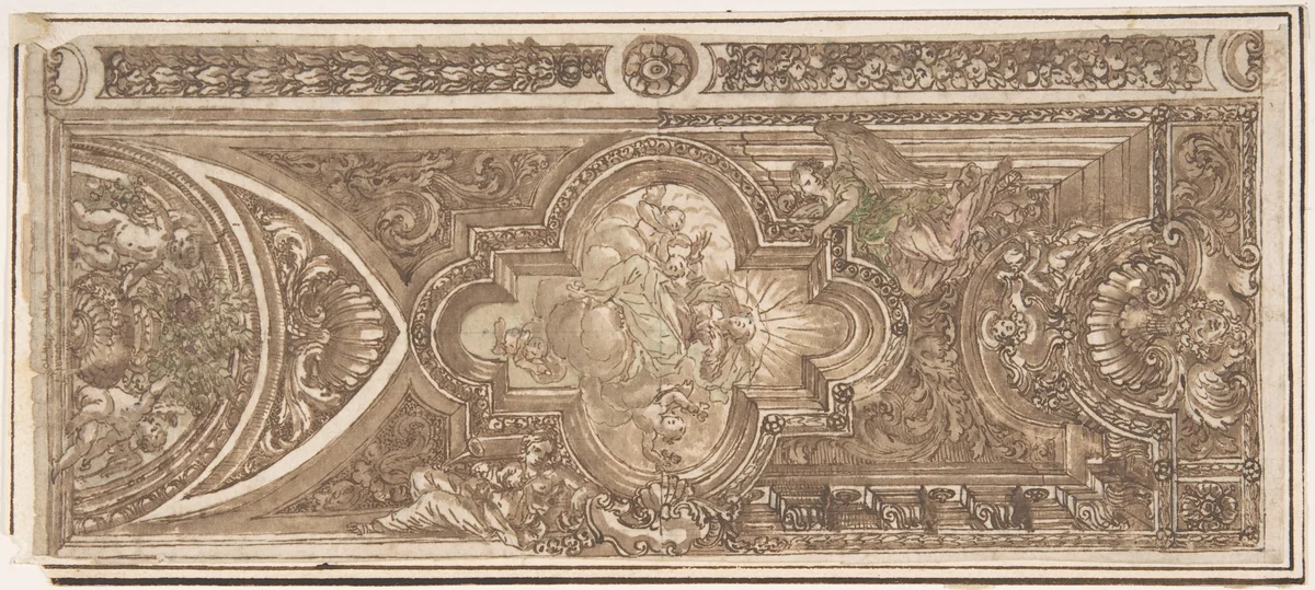 Design for a Ceiling by anonymous, drawing, 1600-1700