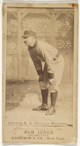 Dan Dugdale, Catcher, Chicago, from the Old Judge series (N172) for Old Judge Cigarettes by Goodwin & Company, photograph, 1888