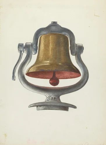 Locomotive Bell by Georgina King, index of american design, 1935-1942