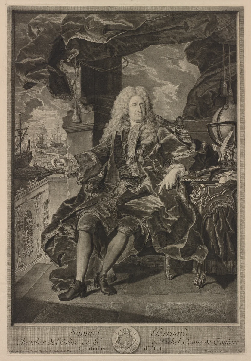 Samuel Bernard by Pierre Drevet, print, 1729