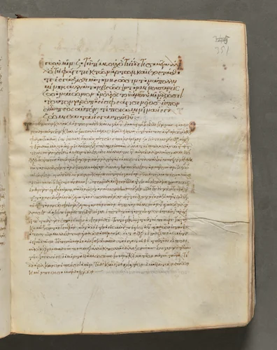 Text, folio 351 (recto), from a Gospel Book with Commentaries by Unknown, book, 1000-1100