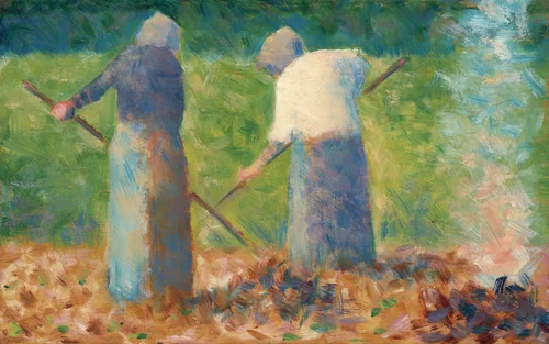 Haymakers at Montfermeil by Georges Seurat, painting, 1882