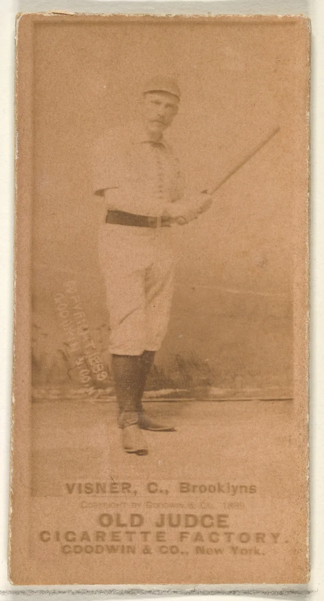 Visner, Catcher, Brooklyn, from the Old Judge series (N172) for Old Judge Cigarettes by Goodwin & Company, photograph, 1887-1890
