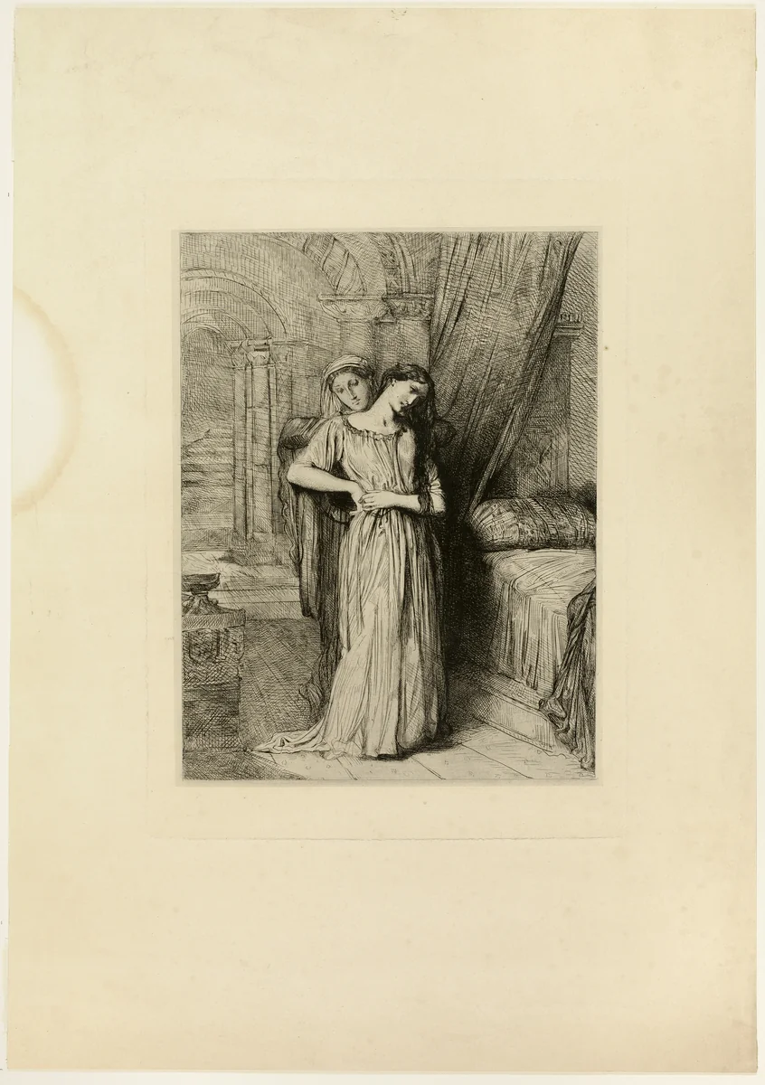 If I Do Die Before Thee, plate eight from Othello by Théodore Chassériau, print, 1844