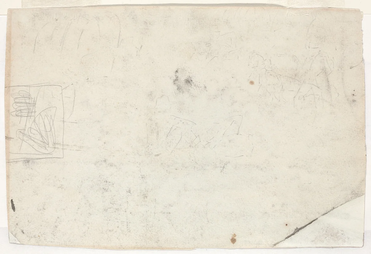 Figure on Horseback and Other Studies [verso] by Winslow Homer, drawing, 1861