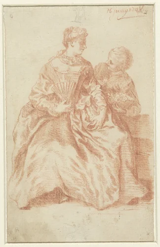 Amoureus paar by anonymous, drawing, 1748