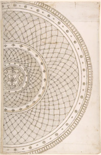 Design for a platter by Erasmus Hornick, drawing, 1496-1583